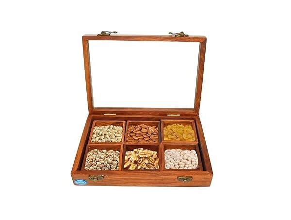 Sogra Premium Wooden Handicraft:- Masala Box {Big}