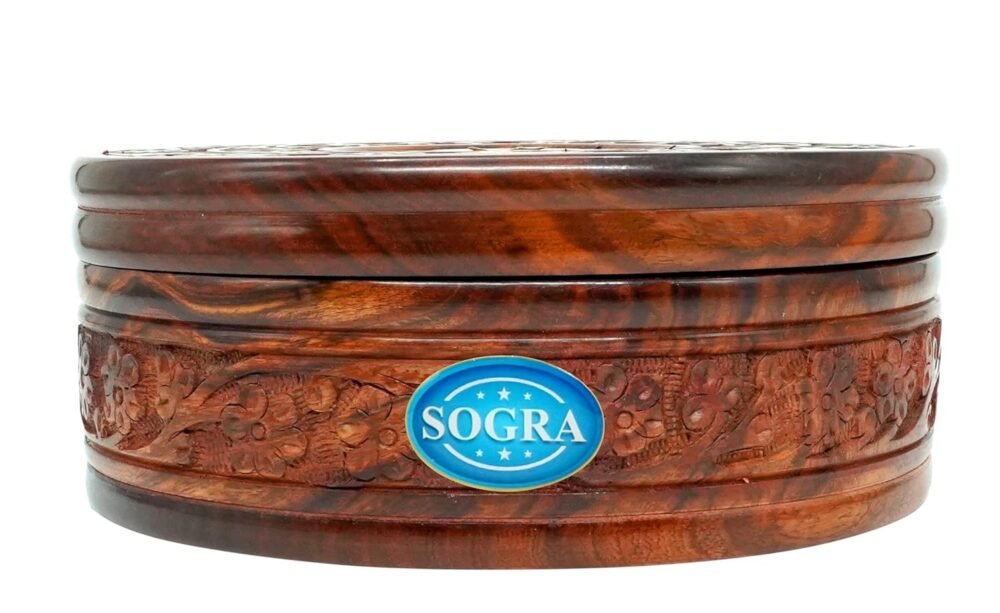 SOGRA Teak Wood Handicrafts Wooden Chapati Box