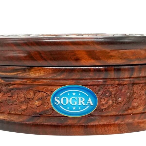 SOGRA Teak Wood Handicrafts Wooden Chapati Box