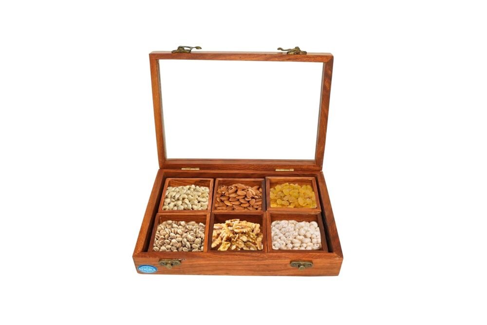 Sogra Premium Wooden Handicraft:- Masala Box {Big}