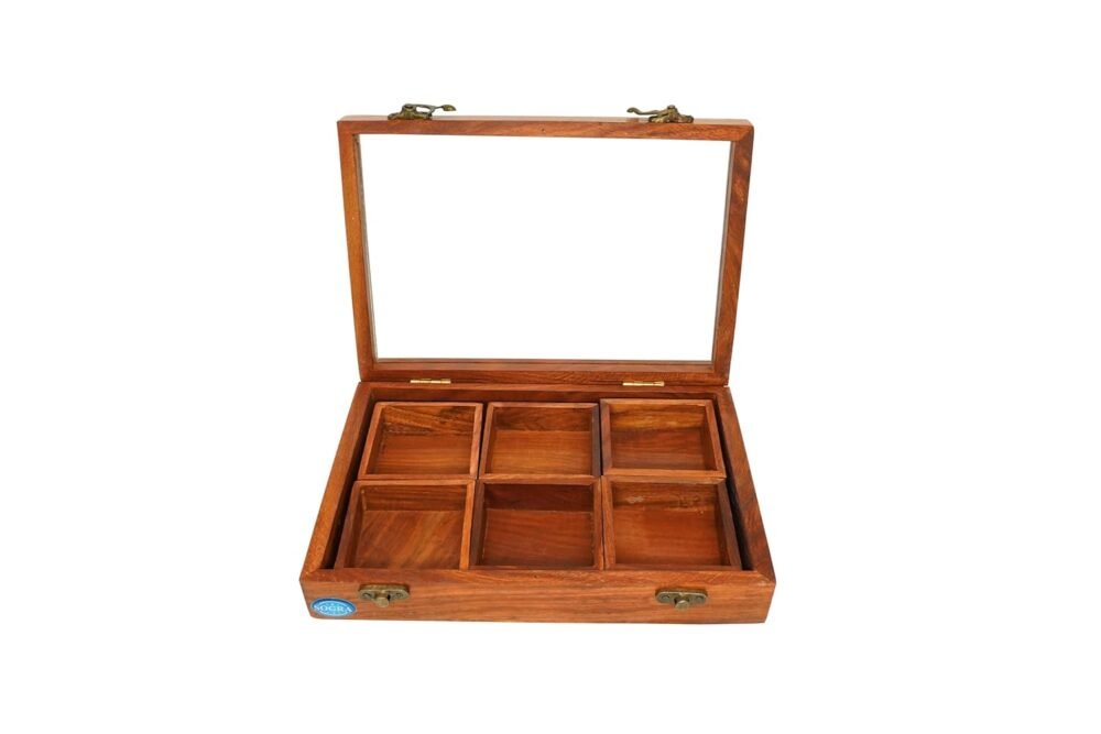 Sogra Premium Wooden Handicraft:- Masala Box {Big}