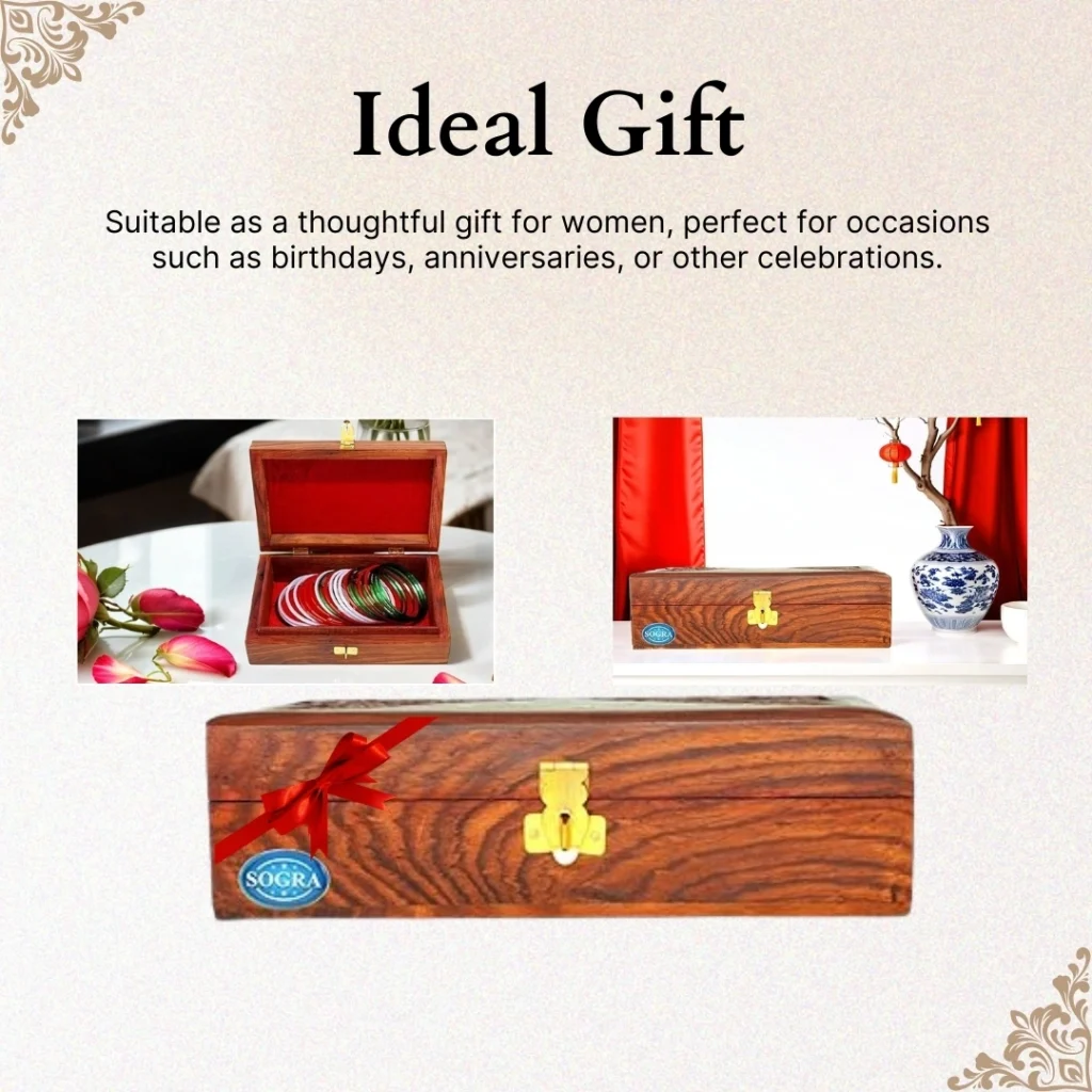 Sogra Premium Wooden Handicraft:-Wooden Jewellery Box {L}