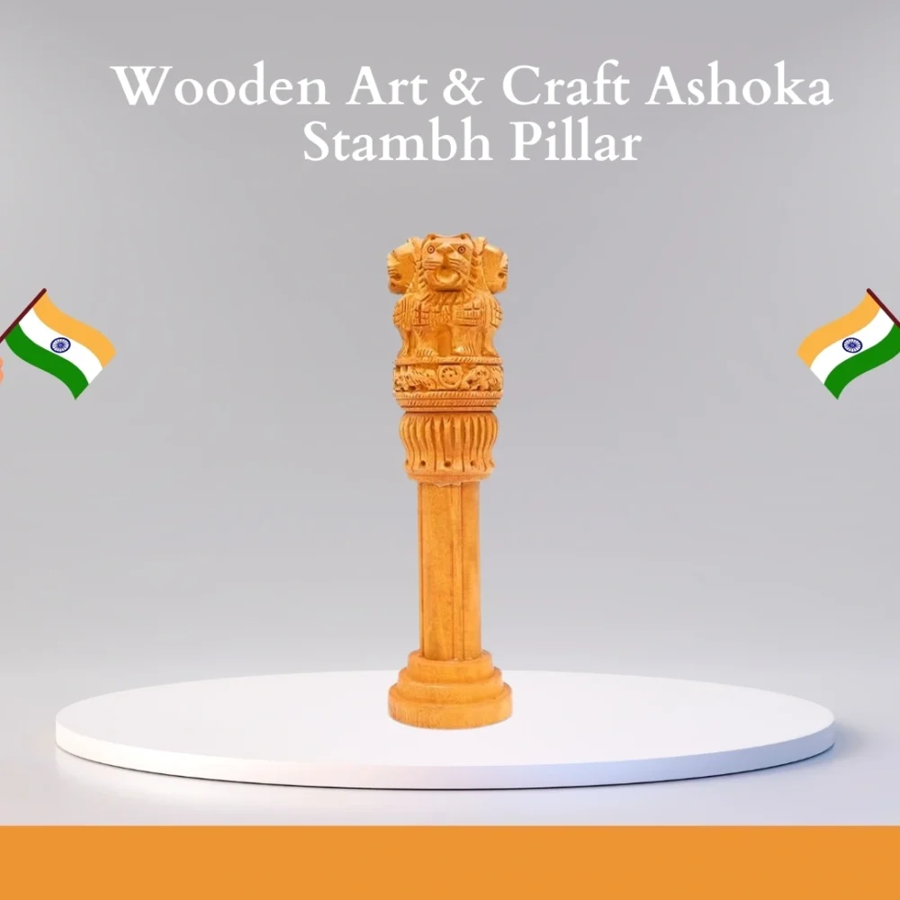 Sogra Premium Wooden Handicraft:-Wooden Ashoka Stambh