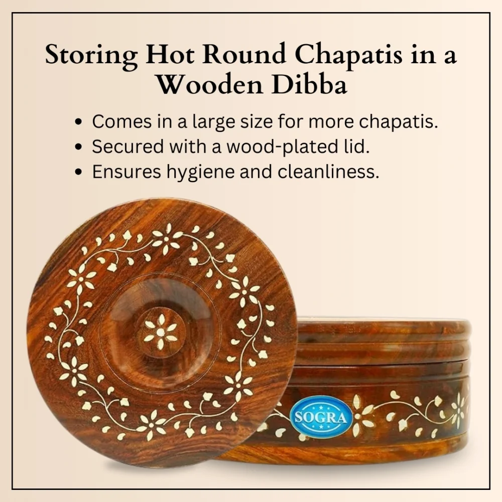 Sogra Premium Wooden Handicraft:-Chapati Box