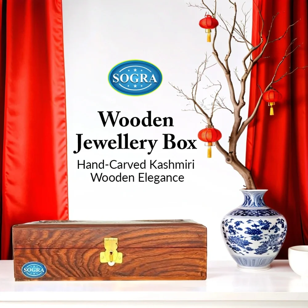 Sogra Premium Wooden Handicraft:-Wooden Jewellery Box {L}